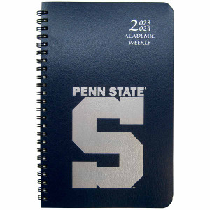 2023-2024 academic planner navy with silver Penn State an large block S